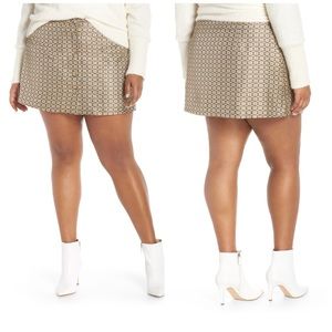 WAYF Pelham Button Front Miniskirt